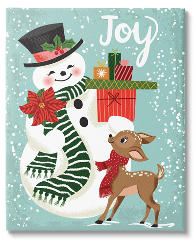 Stupell Joy Smiling Snowman Holiday Deer By Arrolynn Weiderhold Wall Art