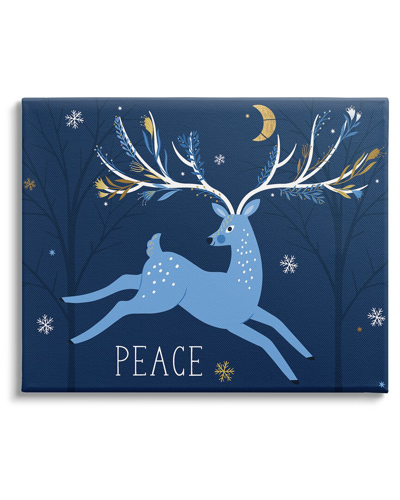Stupell Peace Jumping Deer Snowflakes By Abi Hall Wall Art