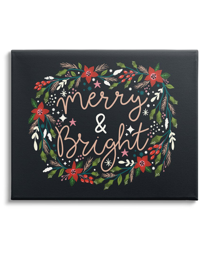 Stupell Merry & Bright Poinsettia Wreath By Louise Allen Designs Wall Art