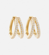 STONE AND STRAND TIME 10KT YELLOW GOLD EARRINGS WITH DIAMONDS