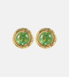 Octavia Elizabeth Palm 18kt Gold Earrings With Aquamarines In Green