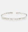 Suzanne Kalan Classic 18kt White Gold Bangle With Diamonds In Metallic