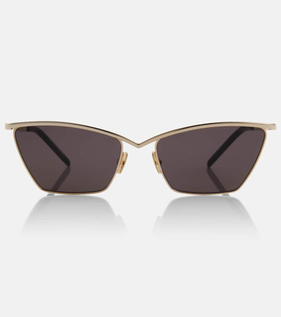 Saint Laurent Sl 637 Sunglasses In 003 Gold Gold Black