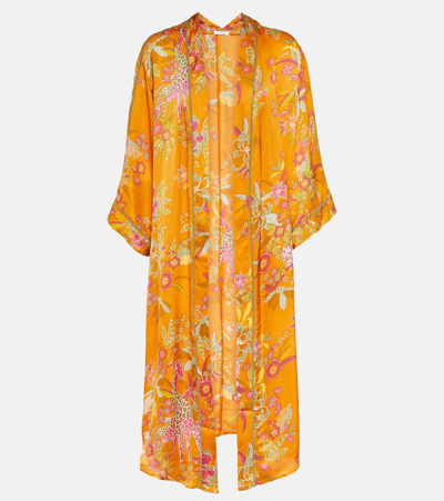 Poupette St Barth Erica Floral Robe In Orange