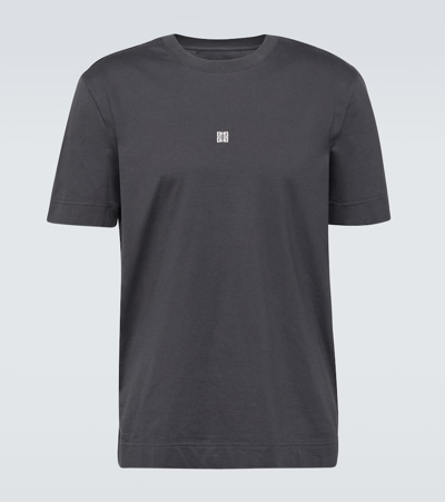 Givenchy Logo Cotton Jersey T-shirt In Grey