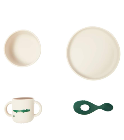 Liewood Baby Vivi Printed Silicone Tableware Set In Beige