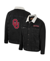 Colosseum Men's  X Wrangler Charcoal Oklahoma Sooners Western Button-up Denim Jacket In Charcoal