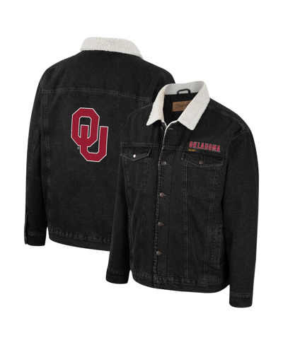 Colosseum Men's  X Wrangler Charcoal Oklahoma Sooners Western Button-up Denim Jacket