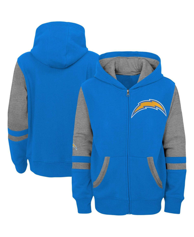 Outerstuff Babies' Preschool Boys And Girls Powder Blue Los Angeles Chargers Stadium Color Block Full-zip Hoodie