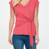 West K Naomi Knit Wrap Top In Red