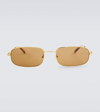Gucci Rectangular Sunglasses In Gold
