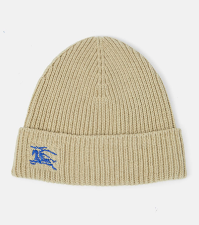 BURBERRY EKD RIBBED-KNIT CASHMERE BEANIE