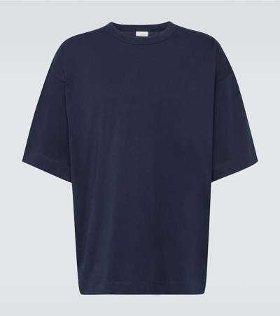 Dries Van Noten Cotton Jersey T-shrit In Blue