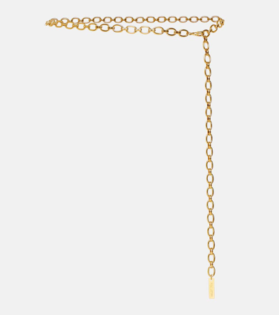 Nili Lotan Logo-engraved Chain-link Belt In Gold