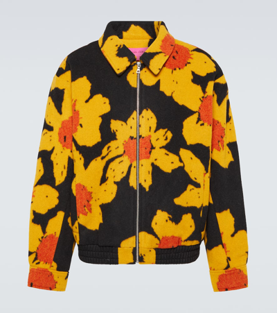 The Elder Statesman Senna Wool And Cashmere Bomber Jacket In C913 Floral