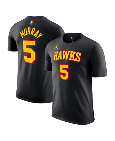 Jordan Men's  Dejounte Murray Black Atlanta Hawks 2022/23 Statement Edition Name And Number T-shirt