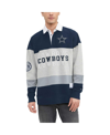 Tommy Hilfiger Men's  Heather Gray, Navy Dallas Cowboys Connor Oversized Rugby Long Sleeve Polo Shirt In Heather Gray,navy