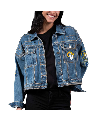 G-iii 4her By Carl Banks Women's  Los Angeles Rams First Finish Medium Denim Full-button Jacket In Blue
