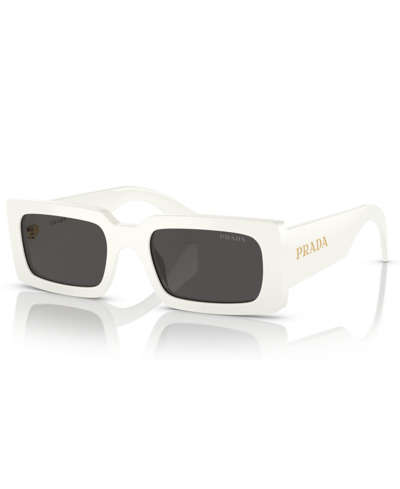 Prada Lettering Rectangular Women's Sunglasses, Pr A07s In White
