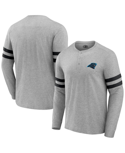 Fanatics Men's Nfl X Darius Rucker Collection By  Heather Gray Carolina Panthers Henley Long Sleeve T