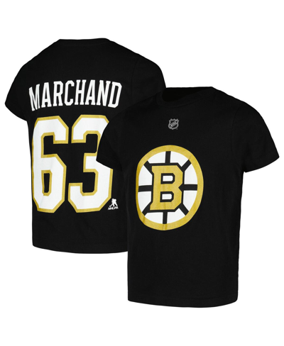 Outerstuff Kids' Big Boys Brad Marchand Black Boston Bruins Name And Number T-shirt
