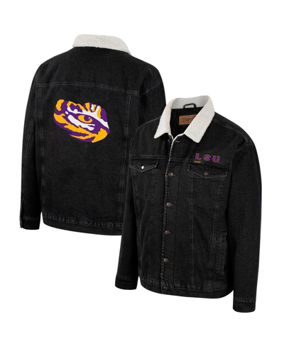 Colosseum Men's  X Wrangler Charcoal Lsu Tigers Western Button-up Denim Jacket