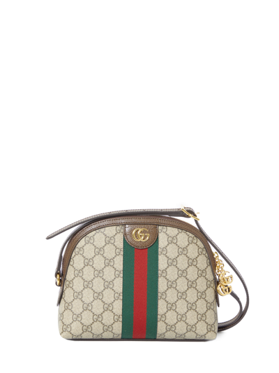 Gucci Ophidia Gg Print Shoulder Bag In Brown