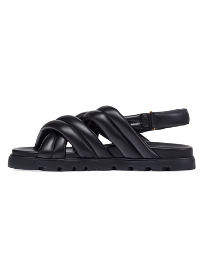 Mcm Men's Leather Flat Sandals In Black