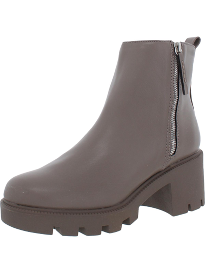 Dolce Vita Nicola Womens Faux Leather Booties Ankle Boots In Grey