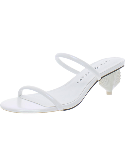 Katy Perry The Scalloped Shell Womens Faux Leather Iridescent Heels In White