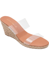 Andre Assous Anfisa Womens Leather Slip On Wedge Sandals In Multi