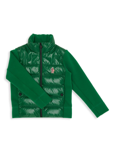 Moncler Little Kid's & Kid's  Grenoble Zip Cardigan In Green