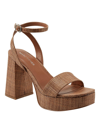 MARC FISHER SADEL WOMENS WOVEN BLOCK HEEL PLATFORM SANDALS