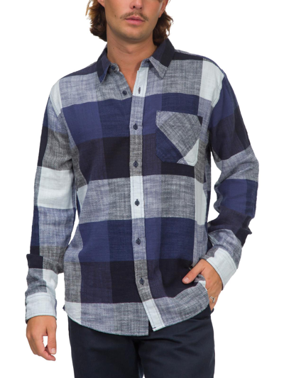 Junk Food Mens Collared Large Plaid Button-down Shirt In Multi