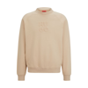 Hugo Stacked-logo-embossed Sweatshirt In French Terry Cotton In Light Beige