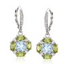 Ross-simons Multi-gemstone Drop Earrings In Sterling Silver In White