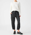 Sanctuary Belted Satin Cargo Pants In Black