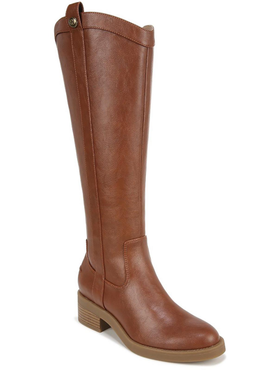 Lifestride Bridgett Womens Faux Leather Wide Calf Knee-high Boots In Brown