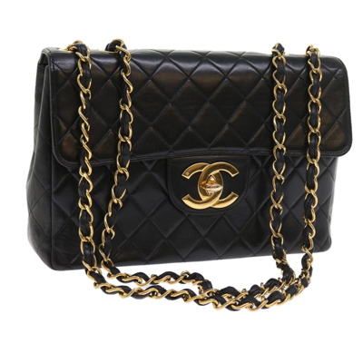 Pre-owned Chanel Matrasse Leather Shoulder Bag () In Black