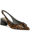 Franco Sarto Racer 5 Womens Calf Hair Animal Print Slingback Heels In Multi