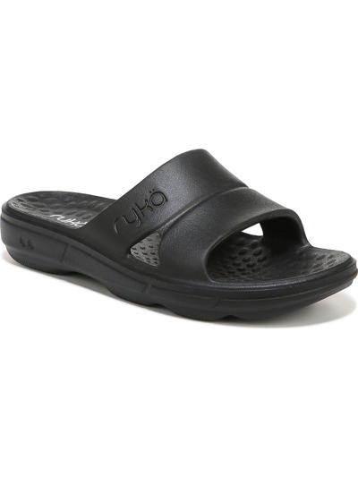 Ryka Thrive Slide Womens Open Toe Slip On Slide Sandals In Black