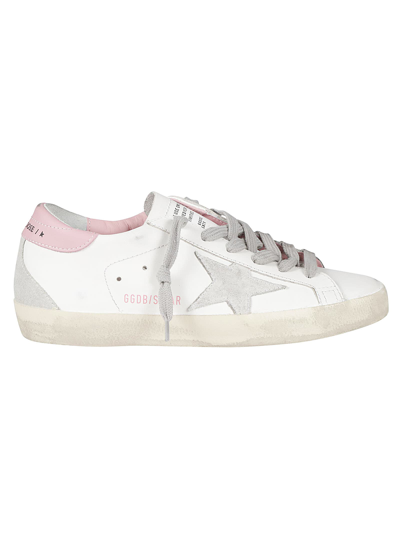 Golden Goose Leather Super-star Sneakers In White Ice Light Pink