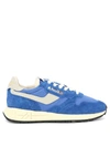 Autry Vibrant Blue Suede And Nylon Sneakers With Textured Sole In Blue