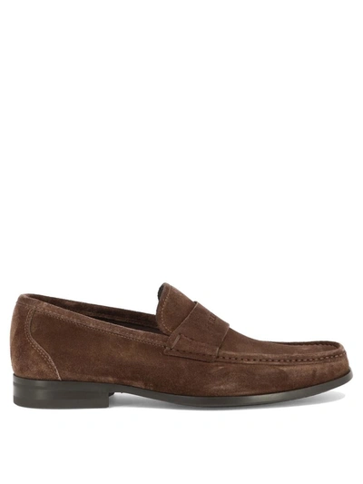 Ferragamo Men's Dupont Suede Penny Loafers In Brown