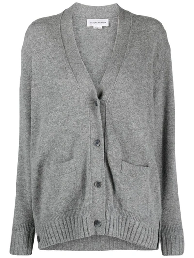 Victoria Beckham Wool Cardigan In Grey