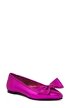 Rag & Co Pie-tribe Metallic Bow Ballerinas In Fuchsia In Fuchsia