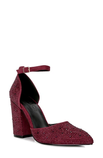 Rag & Co Culver Diamante Pump In Burgundy