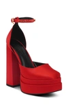 Rag & Co Martini Red Sky High Rampwalk Satin Sandals In Red