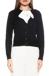 ALEXIA ADMOR CALIX TIE NECK BUTTON FRONT CARDIGAN