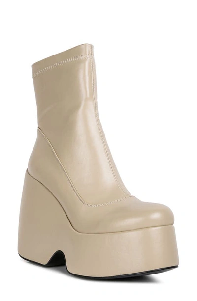 Rag & Co Purnell Beige High Platform Ankle Boots In Brown